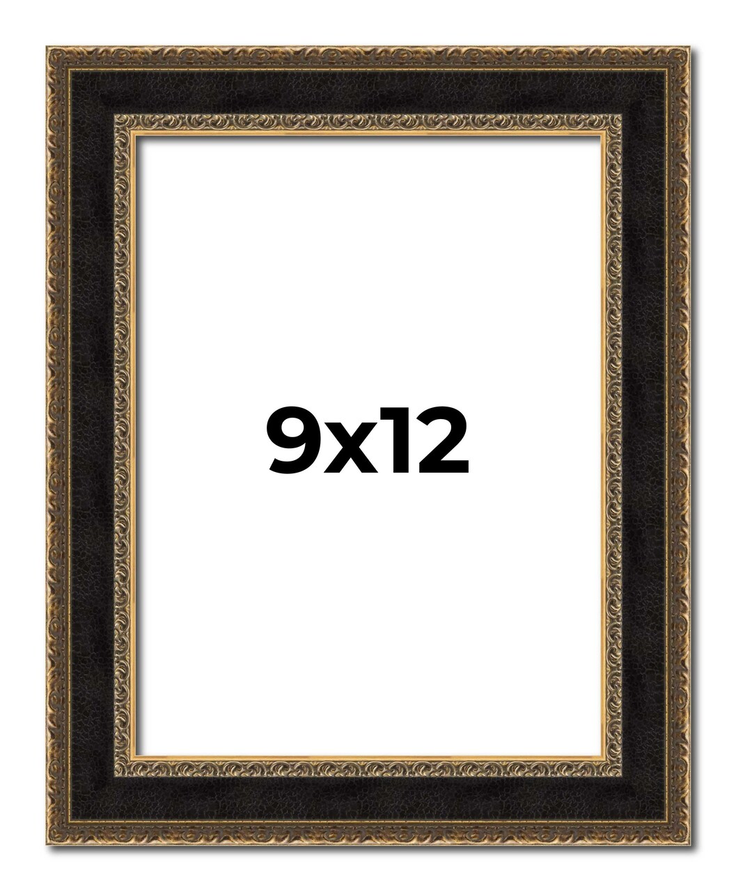 Photo Size Ornate Brown Picture Frame - UV Acrylic, Foam Board Backing, Hanging Hardware